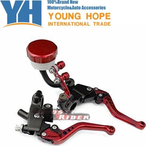 NEW Aluminum Red Front Brake Clutch Short Levers Master Cylinder Fluid Reservoir Set Fit fits for TRIUMPH Street Triple 675