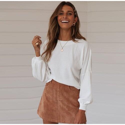 Autumn Woman Sweaters Loose Long Sleeve Round Neck Black Solid Winter Clothes Women Pullover White Cashmere Knitted White