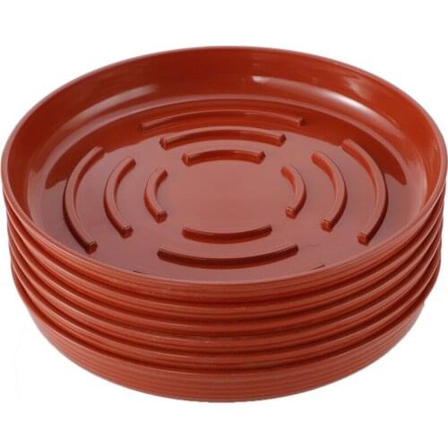 Plant Saucers Drip Tray Flower Pot Mat 6pcs Balcony For Home Garden Round Red Reusable Simple Indoor And Outdoor Plastic Cushion
