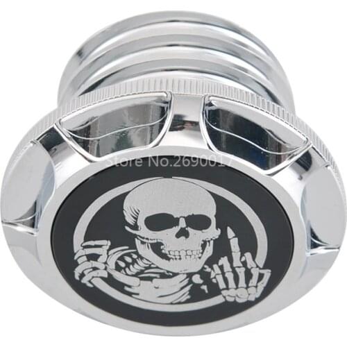 Custom Skeleton Skull Middle Finger Motorcycle Fuel Gas Tank Cap Trim For Harley Sportster XL Dyna Touring Road King Softail