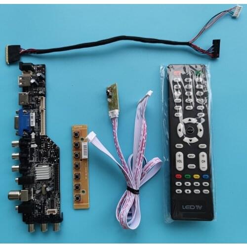 For N173O6 1600x900 HDMI-compatible panel monitor Display DVB-T DVB-T2 controller digital VGA AV TV remote board driver LED USB
