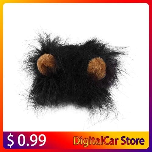 Pet Cat Dog Emulation Lion Hair Mane Ears Head Cap Autumn Winter Dress Up Costume Muffler Scarf Dropshipping