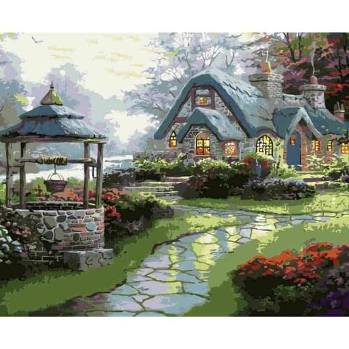 Moderne Diy Olieverfschilderij Canvas Wall Picture Color Painting ByNumber 40X50cmZeroFoundation New Painter Propylene Landscape