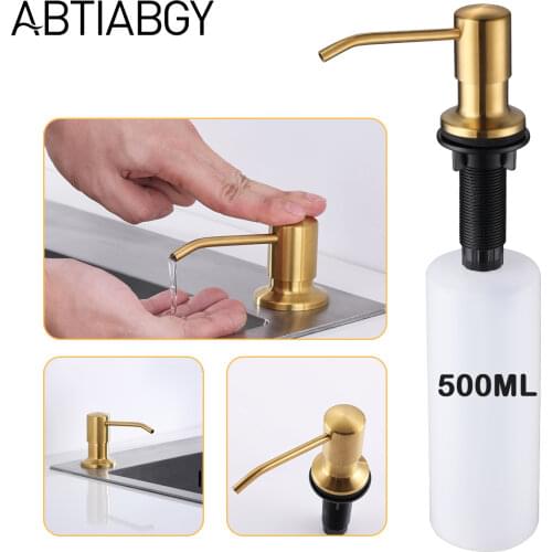 4 Colors Countertop Stainless Steel Kitchen Sink Brushed Gold Liquid Soap Dispenser Large Capacity Liquid Detergent Pump Bottle
