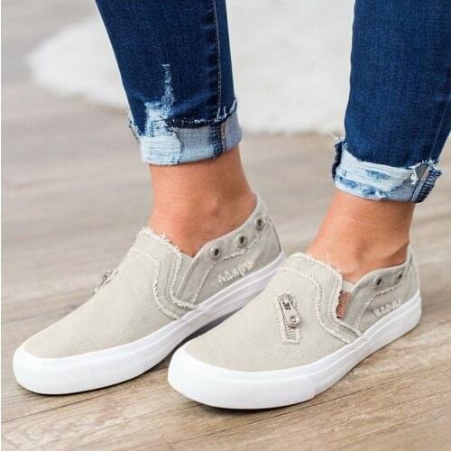 Women Loafers 2021 Spring Summer Casual Shoes Women Sneakers Shoes Flats Breathable Canvas Solid Color Flats Shoes