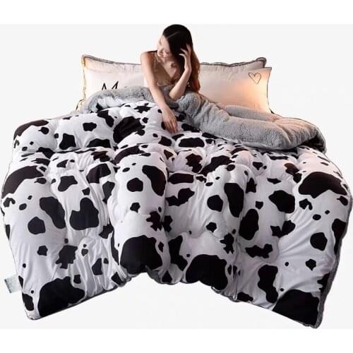 Lamb velvet winter quilt thickened warm winter double bedding comforter quilts student dormitory single quilted blanket