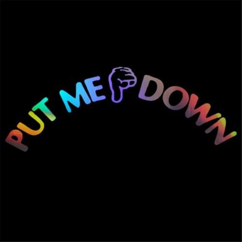 Gesture Hand PUT ME DOWN Decal Funny Bathroom Toilet Seat Vinyl Sticker Sign