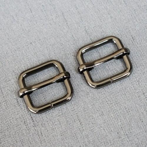 1 Pieces Gun Black 20mm Metal Slides Roller For Handbag Backpack Bag Dog Collar DIY Accessories Buckles Strap Slider Adjuster