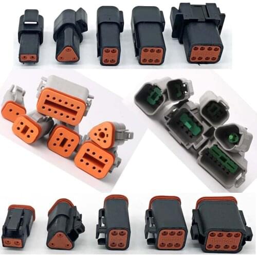 100 pcs Deutsch DT 2P 3 4 6 8 12 Pin Waterproof Electrical Wire Connector plug Kit 22-16AWG Engine/Gearbox waterproof electric