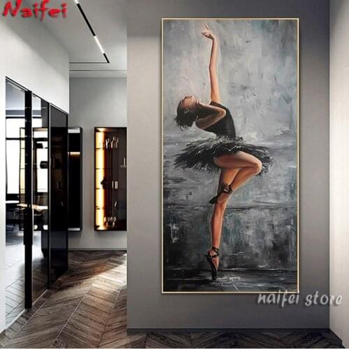 5D Diamond Painting Full Square/Round Beautiful Ballerina Portrait Diamond Embroidery Wall Mosaic Diamond Art Living Room Decor