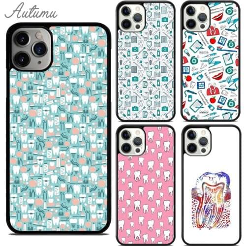 Dentist Tooth Dental Hygienist Phone Case for iPhone 11 12 Pro Max mini X XR XS SE 2020 5 6S 7 8 Plus Samsung S9 S10 Cover shell