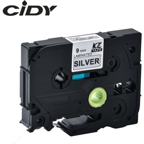 CIDY Tze 921 Tz921 Black on silver Laminated Compatible P touch 9mm tze-921 tz-921 tze921 Label Tape Cassette Cartridge