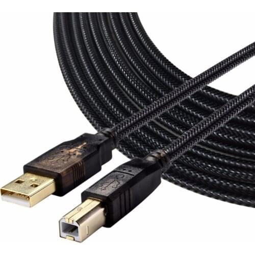 USB 2.0 Printer Scanner Cable ,High Speed Gold-Plated Nylon Braided USB Type A Male to B Male