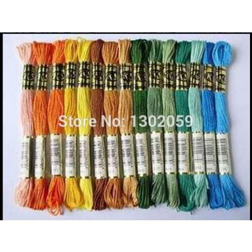 8.7 Yard Length 50 Pcs Of Thread Cross Stitch Embroidery Thread Yarn Floss + 10 Pieces of Needle--Choose Any Thread Code
