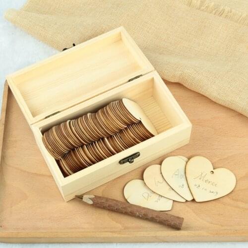 Personalized Wedding guest book with hearts Custom name and date Wooden Keepsake box,rustic engrave wedding guest book