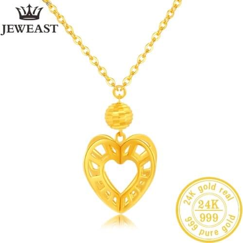 JLZB 24K Pure Gold Pendant Real AU 999 Solid Gold Charm Lucy Bead Beautiful Trendy Classic Party Fine Jewelry Hot Sell New 2021