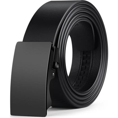 WilliamPolo brand classic black alloy automatic buckle belt mens luxury business casual Top belt 18368p