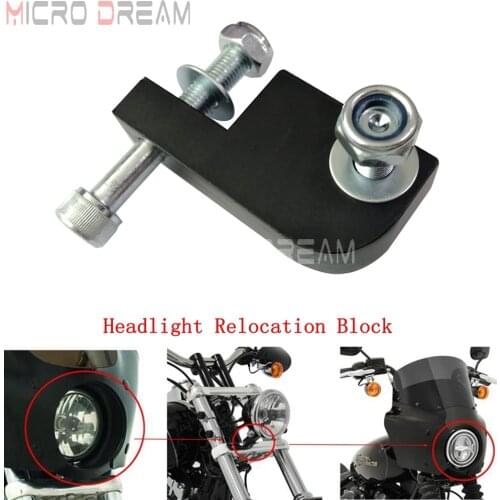 Motorcycle Headlight Fairing Relocation Block 39-49mm Extension Bracket Kit For Harley Dyna Street Fat Bob FXD FXDWG FXDC FXDL