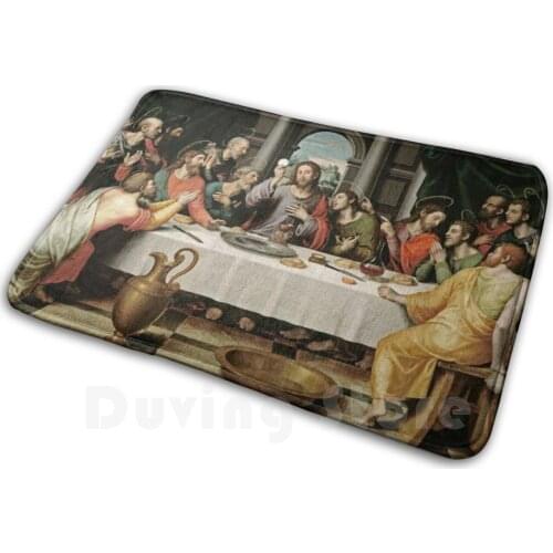 The Last Supper Picture Mat Rug Carpet Anti-Slip Floor Mats Bedroom Last Supper Matthew Mark Luke John Disciples Wine Blood
