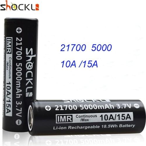 Shockli 21700 5000mA Li-ion Battery 3.7V 10A discharge Power battery INR 21700 lithium batteries for flashlights, torch, E-tools