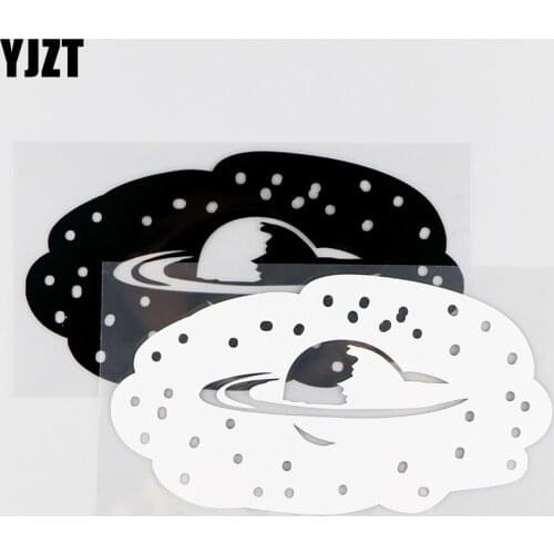 YJZT15.3X8.2CM Mysterious Space Flying Saucer Vinyl Decals Ufo Car Stickers Black / Silver 10A-0149