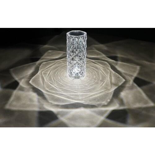 2021 New Rose Atmosphere Light Usb Rechargeable Crystal Night Light Touch Three-Color Adjustable Bedroom Night Special Toys