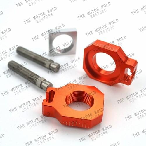 NEW Pair Rear axle Slider blocks Spindle Adjuster Chain for KTM SX SXF XC XCF 450 125 250 350360 380 dirtbike motorcycle parts