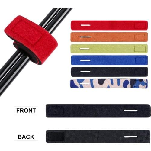 Portable Neoprene Fishing Rod Wrap Reusable Stretchy Fishing Rod Holdes Tie Fishing Tackle Box Fishing Accessories 6 Colors