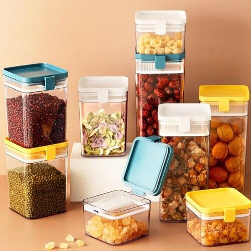 Clear Plastic Sealed Food Tank Moisture-proof Fresh-keeping Storage Box Snack Cereal Jar Container