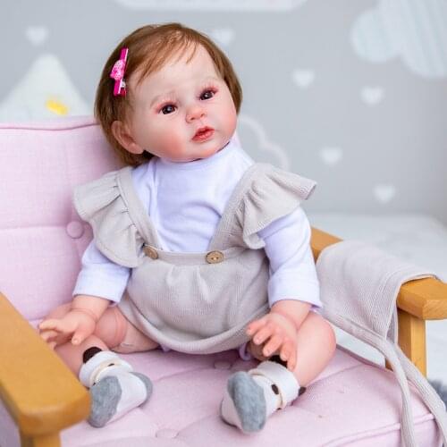 20inch Lifelike Reborn Baby Doll Raven Popular Sweet Face Cuddly Soft Body Doll High Quality Hand Paint Collectible Art Doll