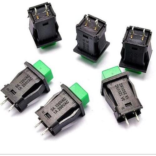 Self-locking switches power push button switch DS-429A 1A/250V Green 20pcs