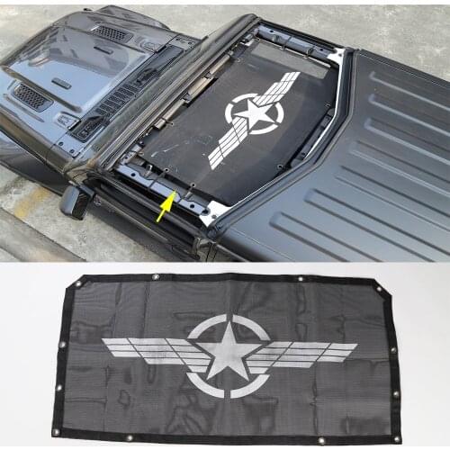 Front Door Sun Shade Screen Top Insulation Mesh for Jeep Wrangler JL 2018-2019