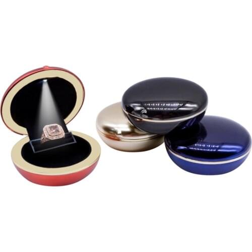 LED Lighted Jewelry Trinket Box Wedding Ring Gift Boxes Personalized Engagement Bride Ring Jewellery Display Storage Case