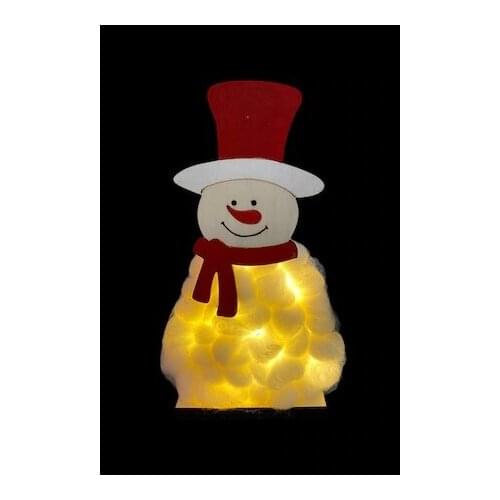 Led Light Woolly Snowman Decor 10 * 4 * 18 Cm Wooden Led Light Snowman Decor 8 Led Light
