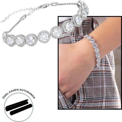 Tesbihane Starlight Diamond Diamond Montür Big size 925 Sterling Silver Water Way Bracelets