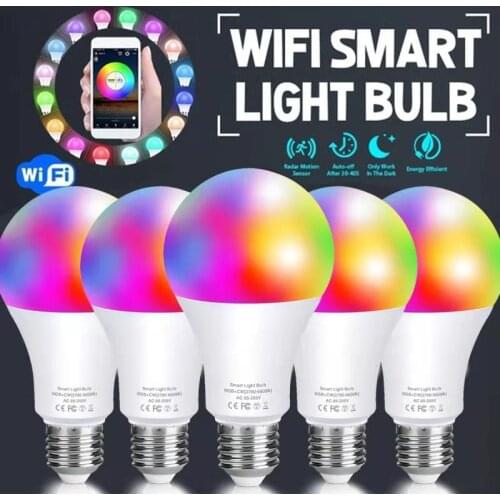 Smart Wifi Bulb 10W Compatible With Alexa And Google/Siri Voice Control Night Lamp Or IR Remote Control E27/B22 Smart LED Light