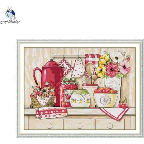 Cozy kitchen Counted and stamped Cross stitch kit 11CT 14CT DIY handmade needle and thread embroidery kit Home decoration gifts