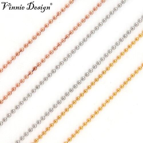 Vinnie Design Jewelry High Quality Stainless Steel 80cm Ball Chain Necklace for Coin Holder Pendant