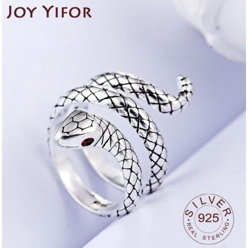 Vintage Simple Cute Snake Rings 925 Sterling Silver anillos Party Jewelry Gifts for Women Couples Wedding Accessories