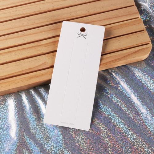 2021 New Design Striped Hairpin Paper Card 7*17cm Bow Pattern Hair Ornament Packaging Hair Clip Accessory White Cards 50pcs
