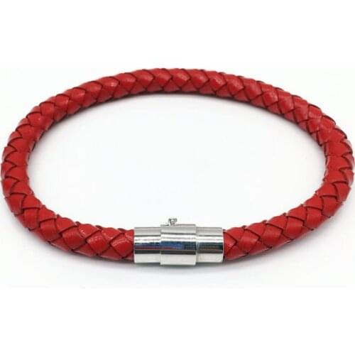 Bracelets Jewelry Femininas Pulseira One Direction Free Shipping 20pcs 6mm Stainless Steel Braided Leather Bracelet Bangle