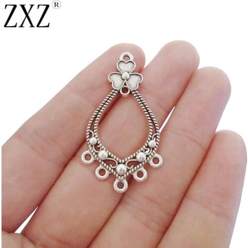 ZXZ 20Pcs Water Drop Chandelier Multi Strand Connector Charms Pendants For Boho Earring Jewelry Making Findings