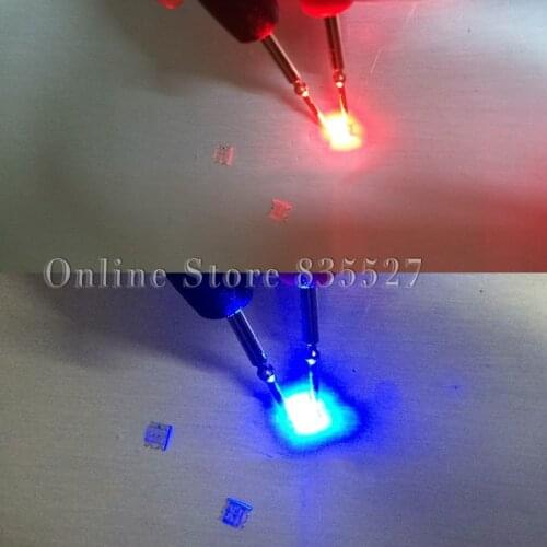 100pcs/lot lamp beads 3227 1206 1209 Red + Blue two-color double colour bright light-emitting diode Indicator SMD LED leds