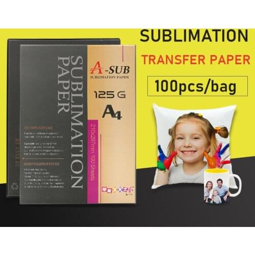 125g 100sheets Sublimation Paper For Polyester T-shirt Cushion Fabrics Phone Case Printing Design Modal T-shirt Baking Cup Paper