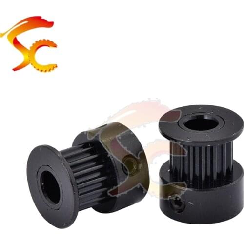 S2M 16 teeth timing pulley 5mm bore for belt width 6mm Aluminium oxidation black S2M 16 Teeth 16 tooth for 3D printer
