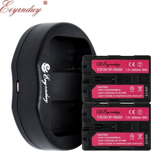 2pcs NP-FM500H battery + 1pcs Dual Charger) NP FM500H For Sony A57 A58 A65 A77 A99 A550 A560 A580
