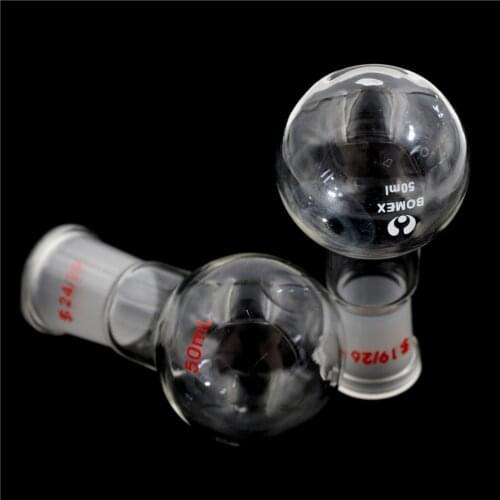 24/29 19/26 1-neck 50ML Round Bottom Glass Flask Single Neck Chemistry Boiling Flask ZMONH