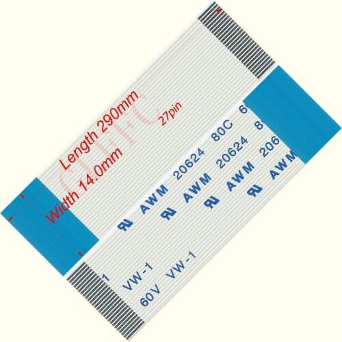 27pin 0.5pitch 290mm-290mm B-type Flexible Flat Cable FFC awm 20624 ROHS for TTL LCD DVD Computer