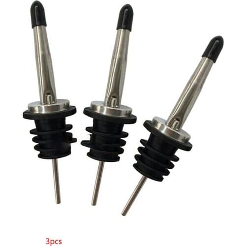Brand New 3pcs Wine Pourers Tapered Spout Speed Pourers Stainless Steel Spouts with Rubber Stoppers