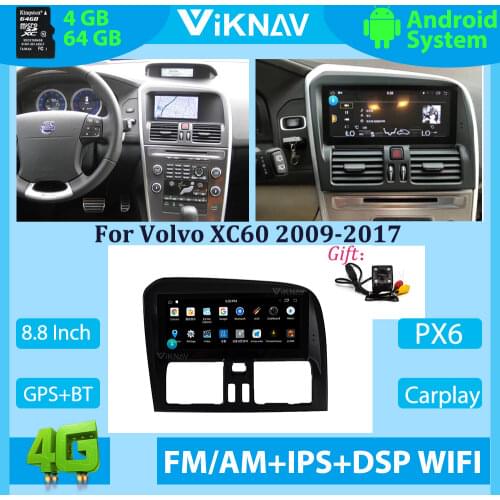 PX6 car radio for Volvo XC60 2009-2017 LHD RHD DVD carplay stereo multimedia player Android GPS Navigation HD IPS Screen